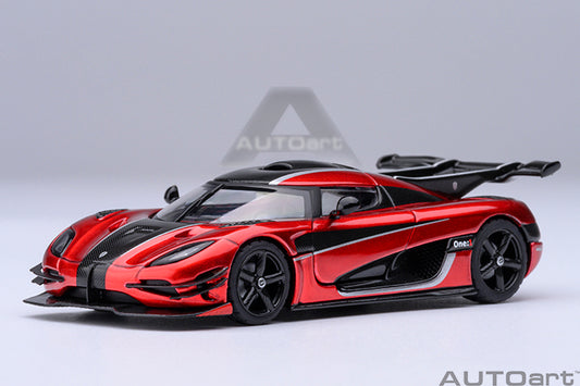 Koenigsegg One:1 Apple Red with Carbon Fibre Silver Stripes