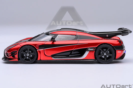 Koenigsegg One:1 Apple Red with Carbon Fibre Silver Stripes