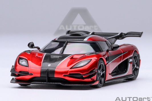 Koenigsegg One:1 Apple Red with Carbon Fibre Silver Stripes