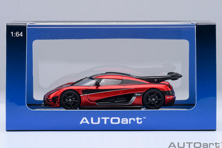 Koenigsegg One:1 Apple Red with Carbon Fibre Silver Stripes