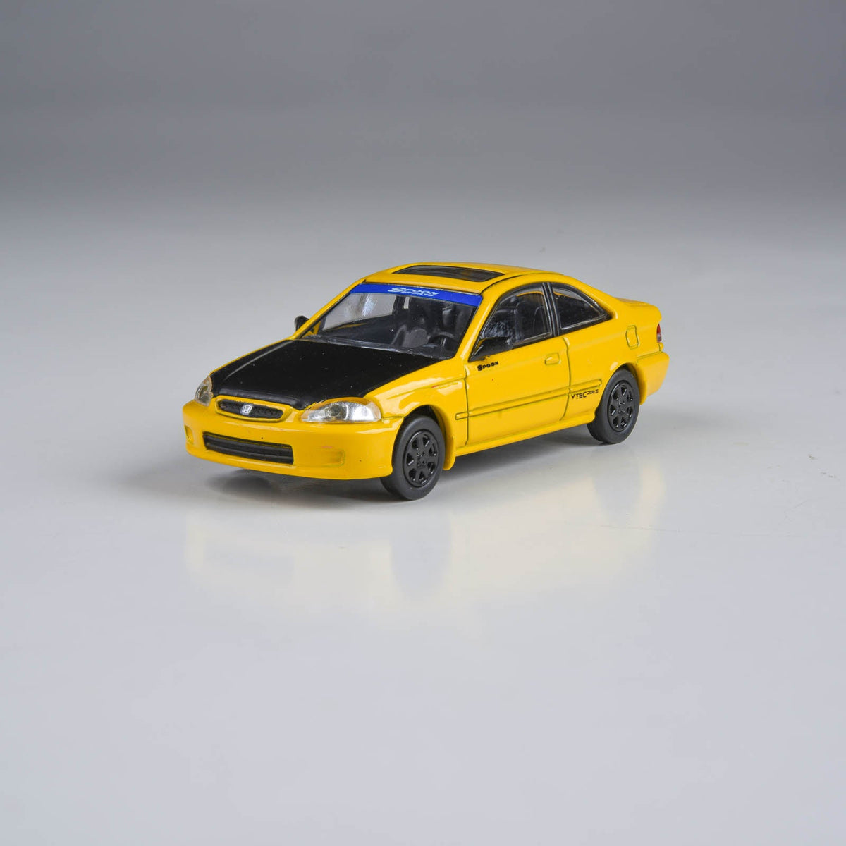 Honda Civic Coupe EM1 Yellow with Carbon Hood