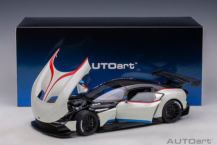 Aston Martin Vulcan Stratus White with Blue and Red Stripes