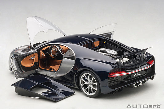 Bugatti Chiron 2017 Argent Silver Atlantic Blue