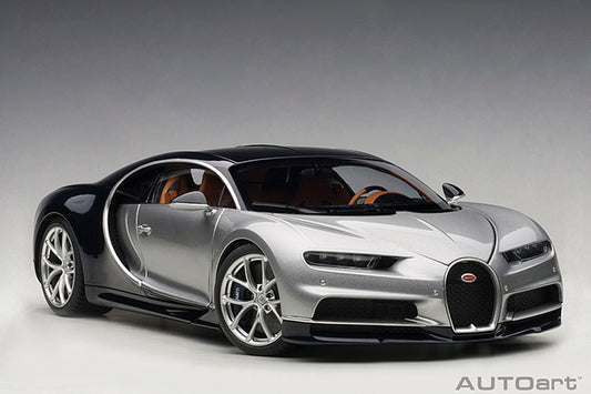 Bugatti Chiron 2017 Argent Silver Atlantic Blue