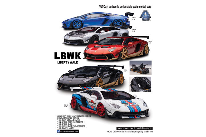 Liberty Walk LB-Works Aventador Gloss Black with Gold Accents