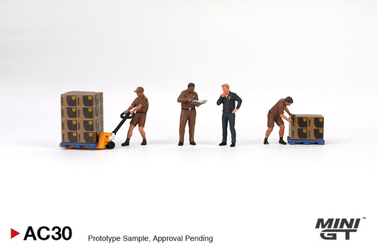 UPS Driver and Workers Figurine Set