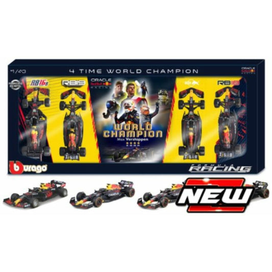 Red Bull Racing F1 4x World Champion Set Max Verstappen RB16B/RB18/RB19/RB20
