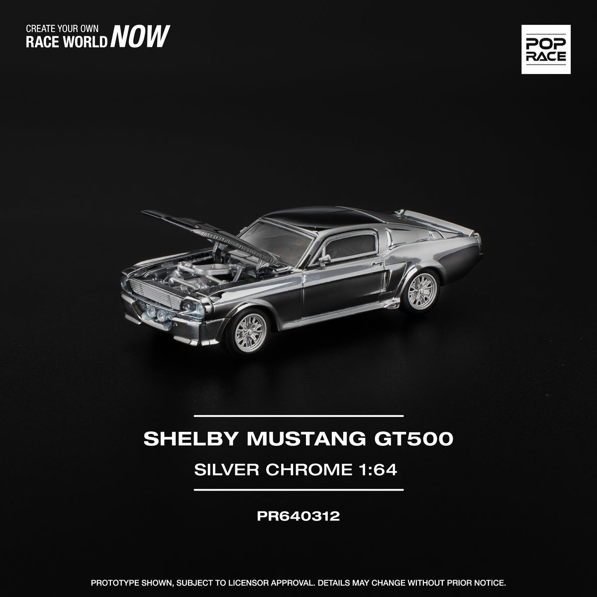 Shelby Mustang GT500 Silver Chrome
