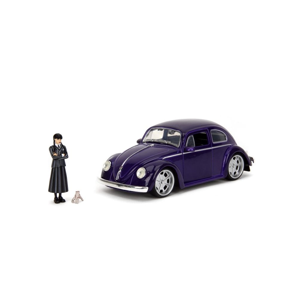 Volkswagen Beetle with Wednesday Addams Figure