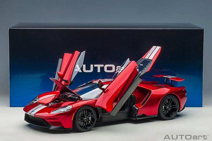 Ford GT 2017 Liquid Red with Silver Stripes