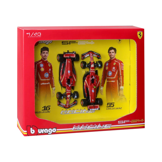 Ferrari SF-24 No.16 Charles Leclerc and No.55 Carlos Sainz 2024 Two-Car Set