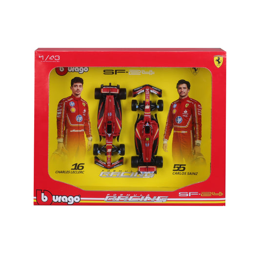 Ferrari SF-24 No.16 Charles Leclerc and No.55 Carlos Sainz 2024 Two-Car Set