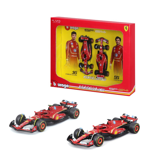 Ferrari SF-24 No.16 Charles Leclerc and No.55 Carlos Sainz 2024 Two-Car Set