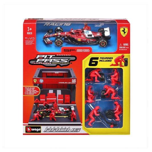 Ferrari SF-25 No.16 Charles Leclerc Pit Pass Diorama