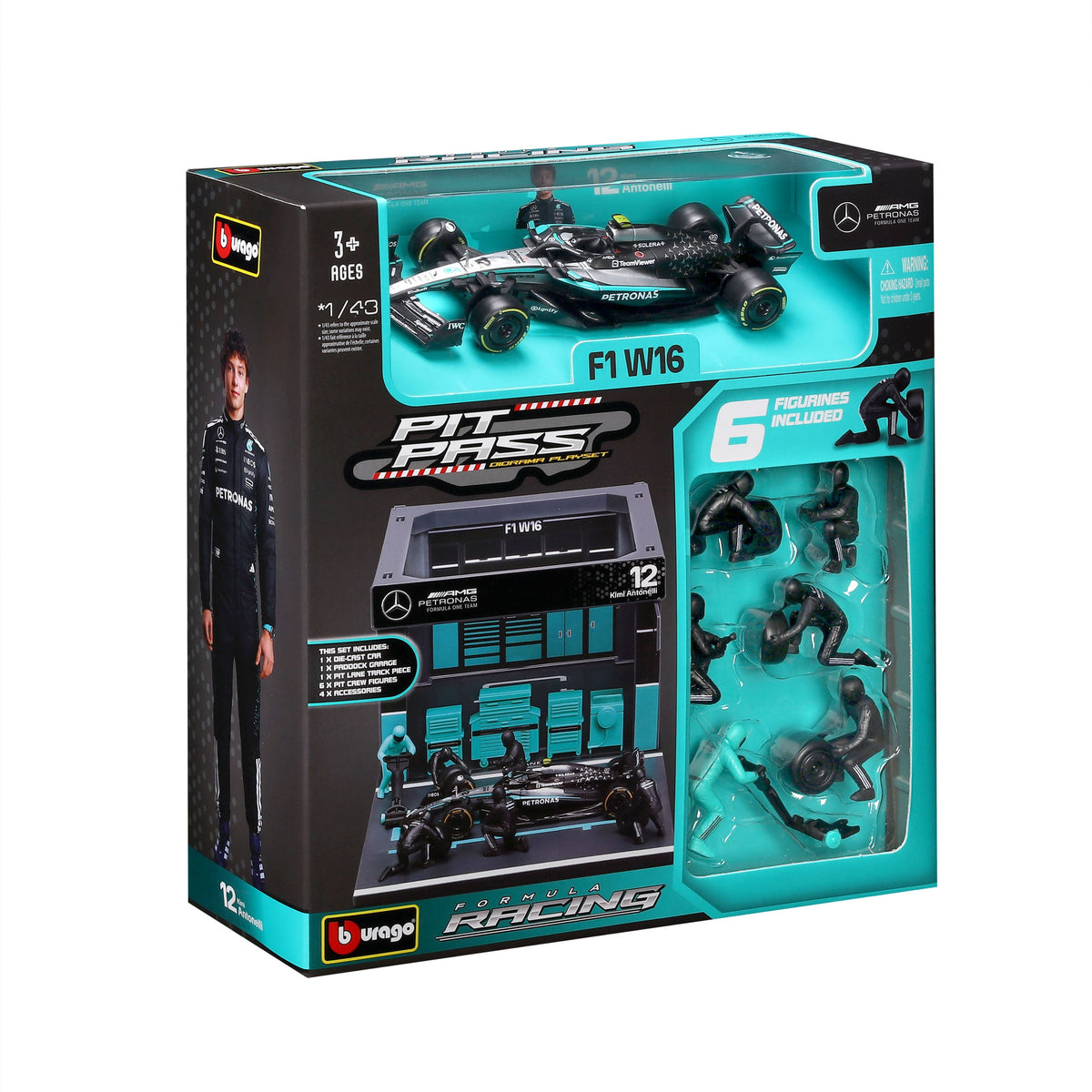 Mercedes-AMG W16 Pit Pass Diorama with Antonelli