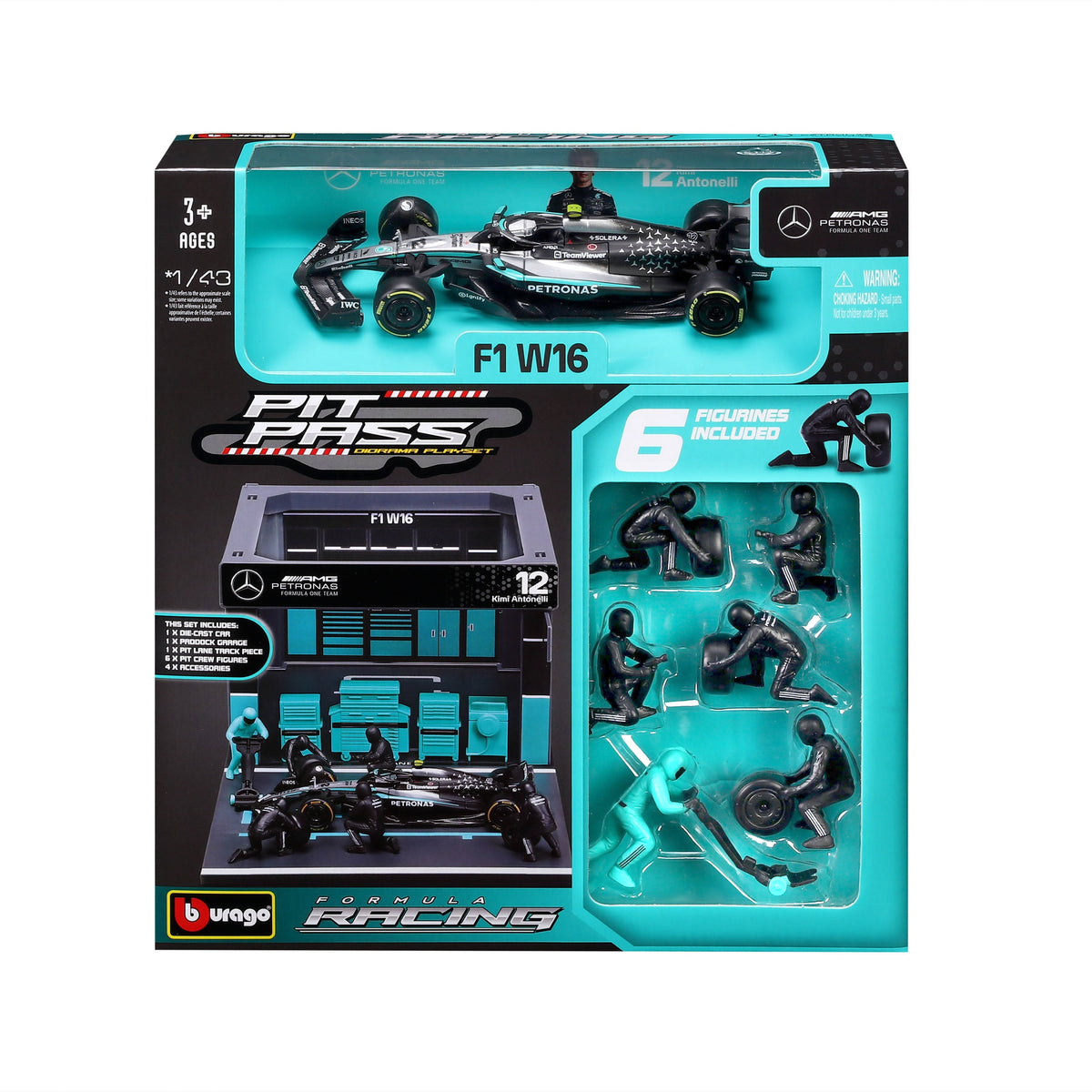 Mercedes-AMG W16 Pit Pass Diorama with Antonelli