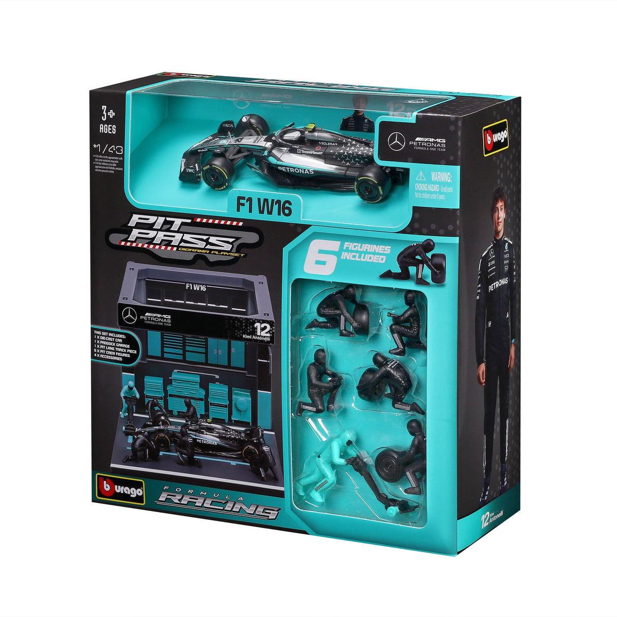 Mercedes-AMG W16 Pit Pass Diorama with Antonelli