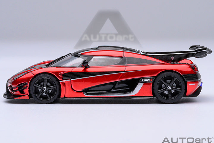 Koenigsegg One:1 Apple Red with Carbon Fibre Silver Stripes