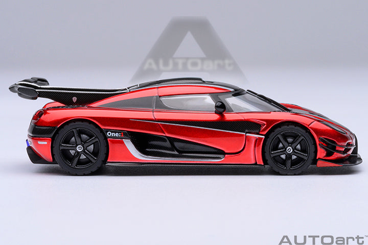 Koenigsegg One:1 Apple Red with Carbon Fibre Silver Stripes