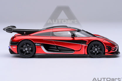 Koenigsegg One:1 Apple Red with Carbon Fibre Silver Stripes