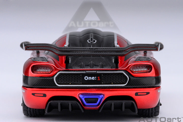 Koenigsegg One:1 Apple Red with Carbon Fibre Silver Stripes