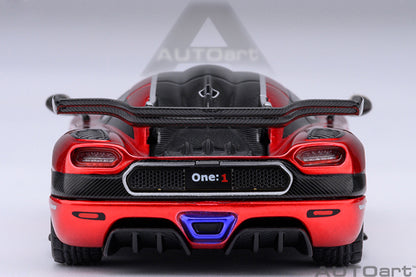 Koenigsegg One:1 Apple Red with Carbon Fibre Silver Stripes
