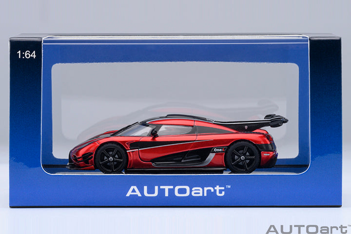 Koenigsegg One:1 Apple Red with Carbon Fibre Silver Stripes
