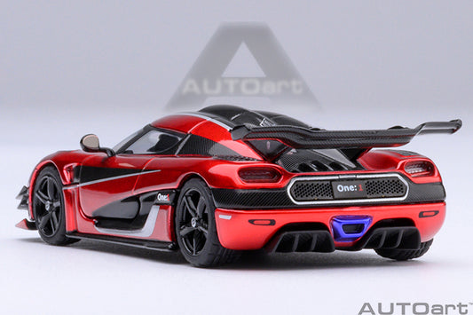 Koenigsegg One:1 Apple Red with Carbon Fibre Silver Stripes