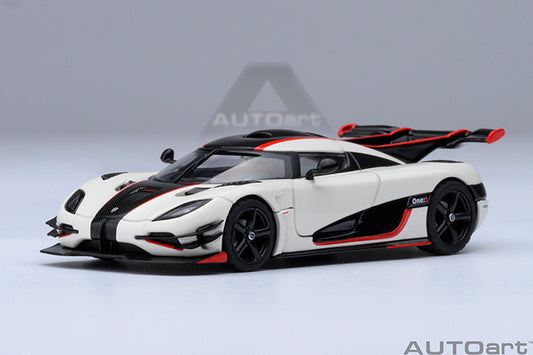 Koenigsegg One:1 Pebble White with Carbon Black and Red Accents