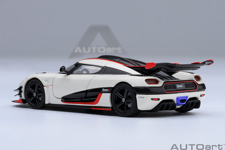 Koenigsegg One:1 Pebble White with Carbon Black and Red Accents