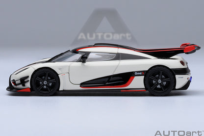 Koenigsegg One:1 Pebble White with Carbon Black and Red Accents
