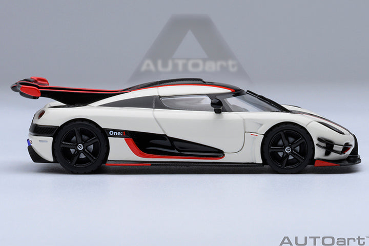 Koenigsegg One:1 Pebble White with Carbon Black and Red Accents