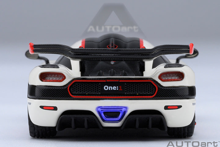 Koenigsegg One:1 Pebble White with Carbon Black and Red Accents