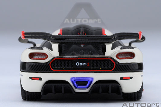 Koenigsegg One:1 Pebble White with Carbon Black and Red Accents