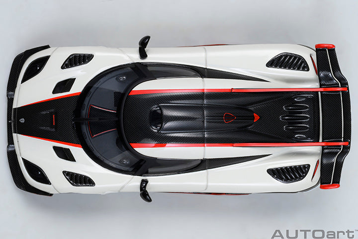 Koenigsegg One:1 Pebble White with Carbon Black and Red Accents