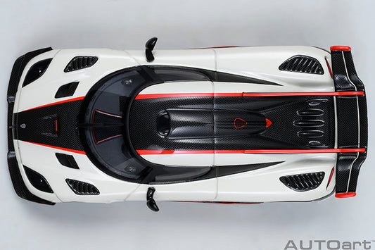Koenigsegg One:1 Pebble White with Carbon Black and Red Accents