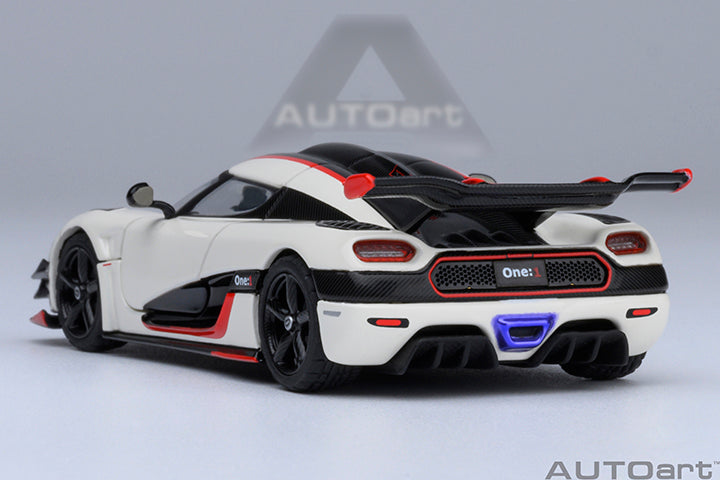 Koenigsegg One:1 Pebble White with Carbon Black and Red Accents