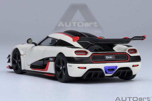 Koenigsegg One:1 Pebble White with Carbon Black and Red Accents