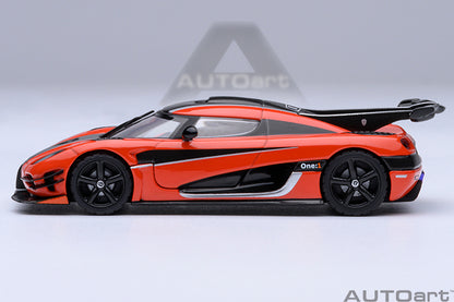 Koenigsegg One:1 Lava Orange with Carbon Fibre Silver Stripes