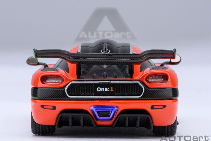 Koenigsegg One:1 Lava Orange with Carbon Fibre Silver Stripes
