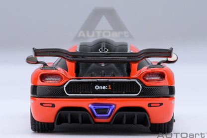 Koenigsegg One:1 Lava Orange with Carbon Fibre Silver Stripes