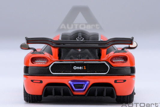 Koenigsegg One:1 Lava Orange with Carbon Fibre Silver Stripes