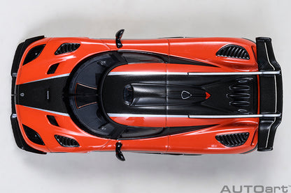 Koenigsegg One:1 Lava Orange with Carbon Fibre Silver Stripes