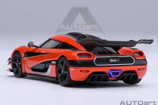 Koenigsegg One:1 Lava Orange with Carbon Fibre Silver Stripes
