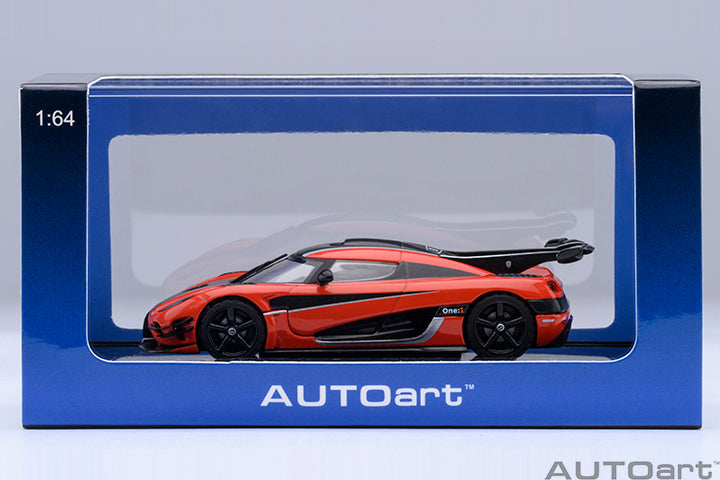 Koenigsegg One:1 Lava Orange with Carbon Fibre Silver Stripes