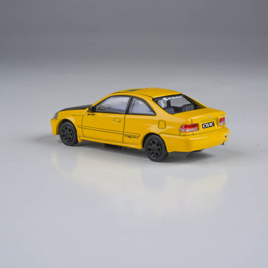 Honda Civic Coupe EM1 Yellow with Carbon Hood