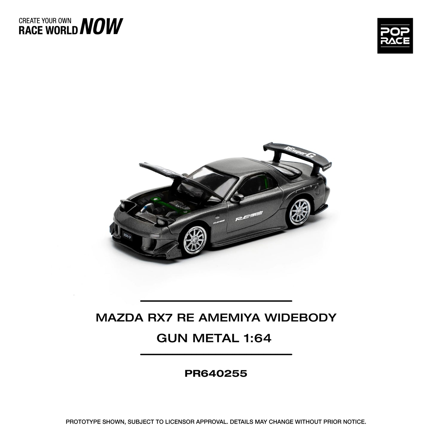 Scale Model Rx7 Pop Race Mazda RX7 Re-Amemiya Gun-Metal 1:64 Diecast Model – 640255 ...