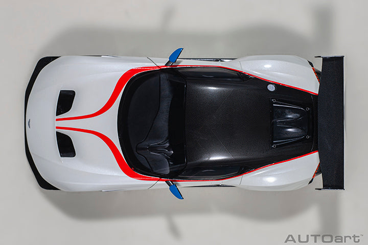 Aston Martin Vulcan Stratus White with Blue and Red Stripes