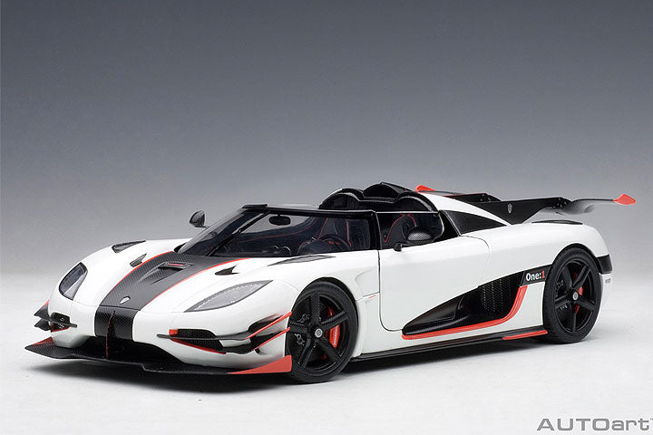 Koenigsegg One:1 Pebble White with Carbon Black and Red Accents