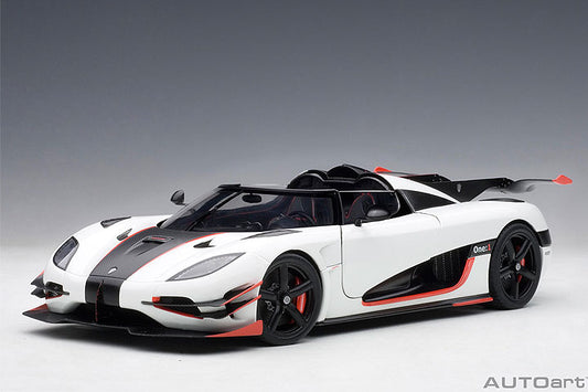 Koenigsegg One:1 Pebble White with Carbon Black and Red Accents